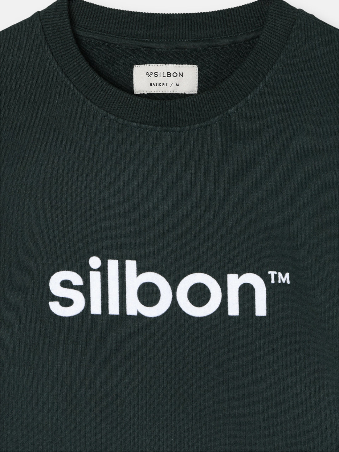Sudadera Silbon flock verde oscuro
