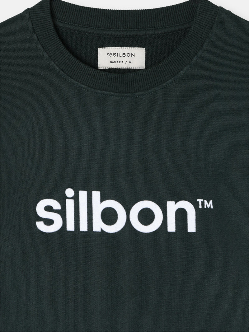 Sudadera Silbon flock verde oscuro
