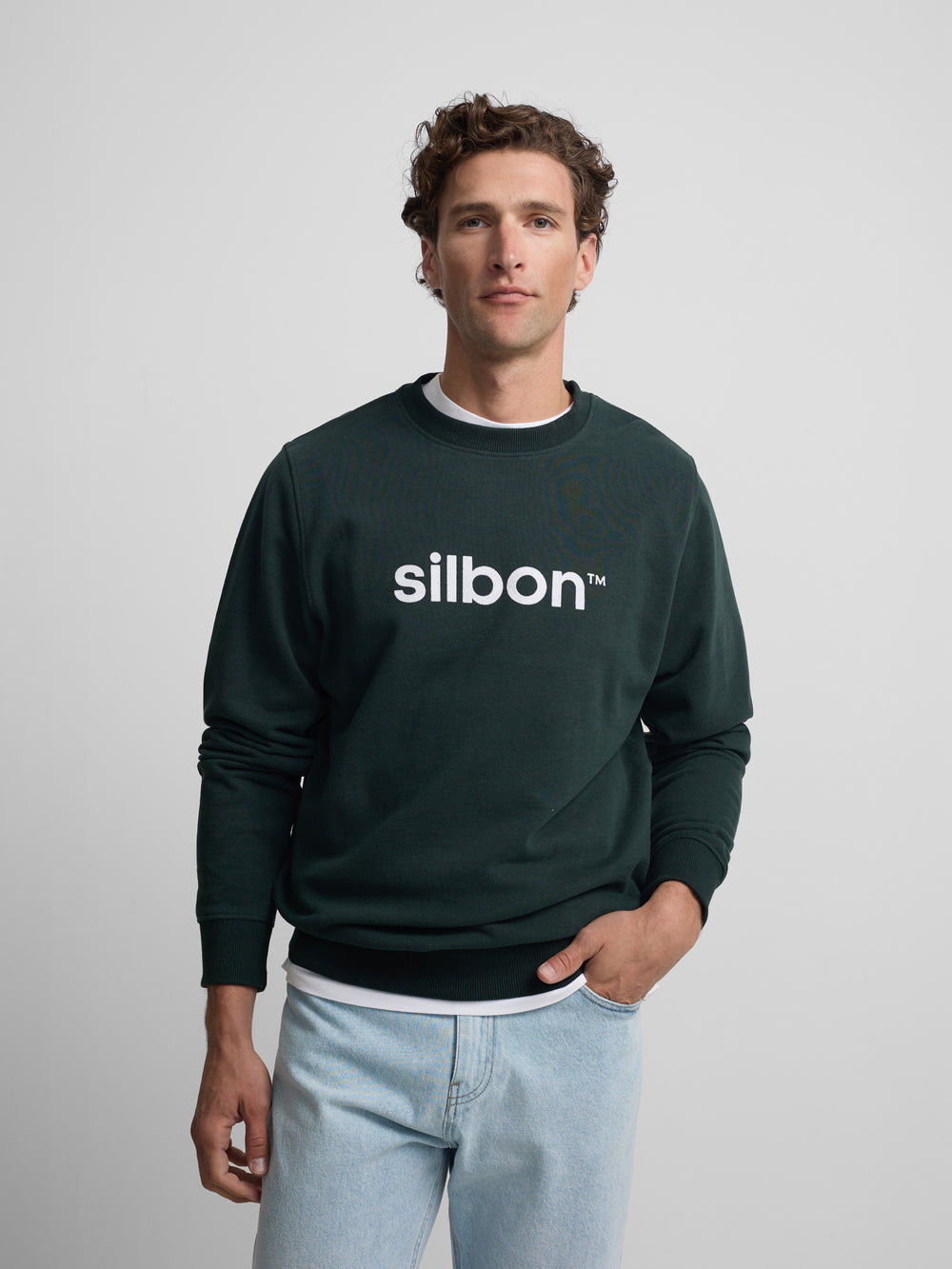 Silbon flock sweatshirt dark green