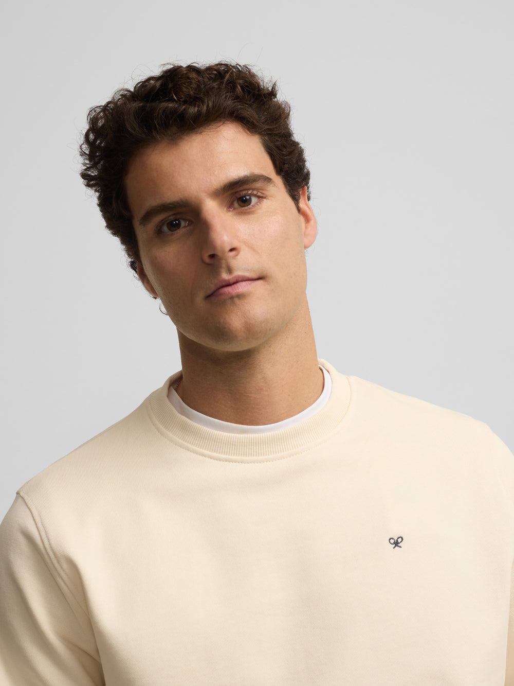 Sudadera raqueta etnica crema