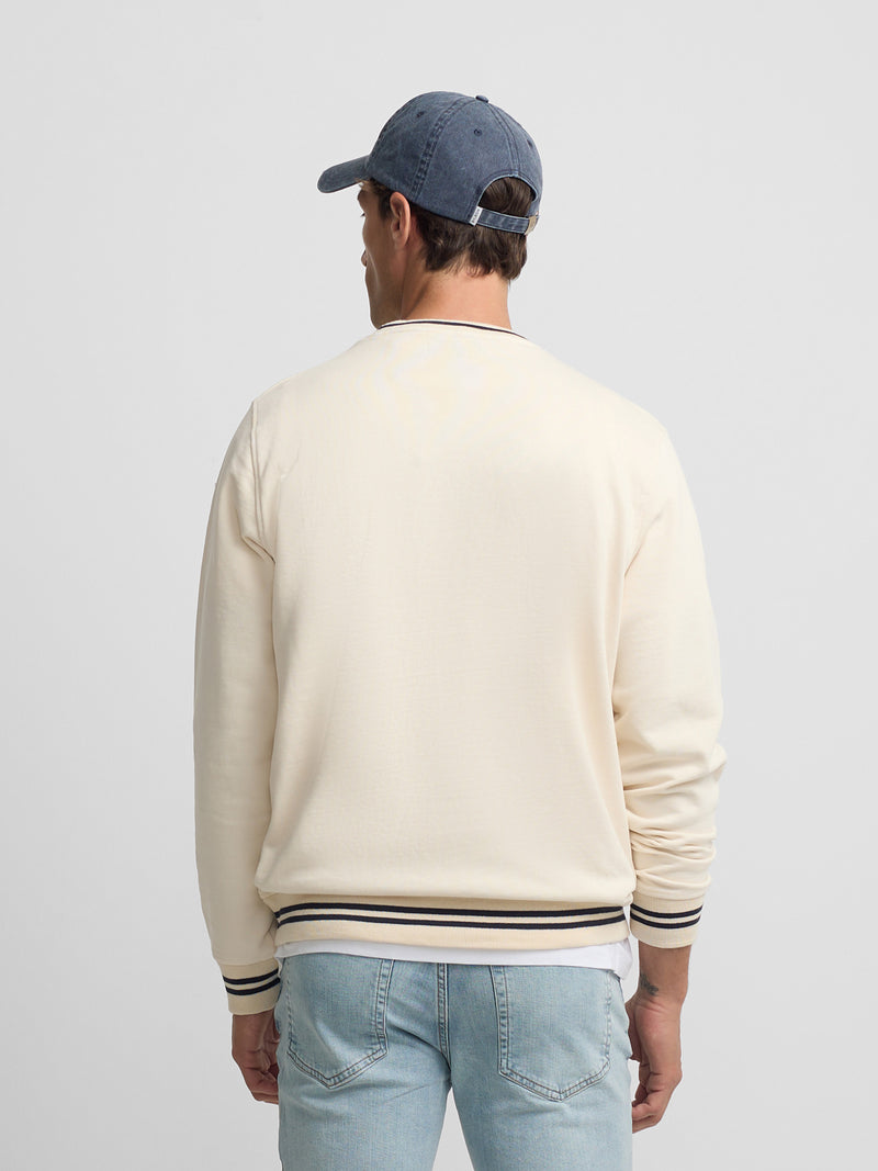 Sweatshirt ribs retro creme