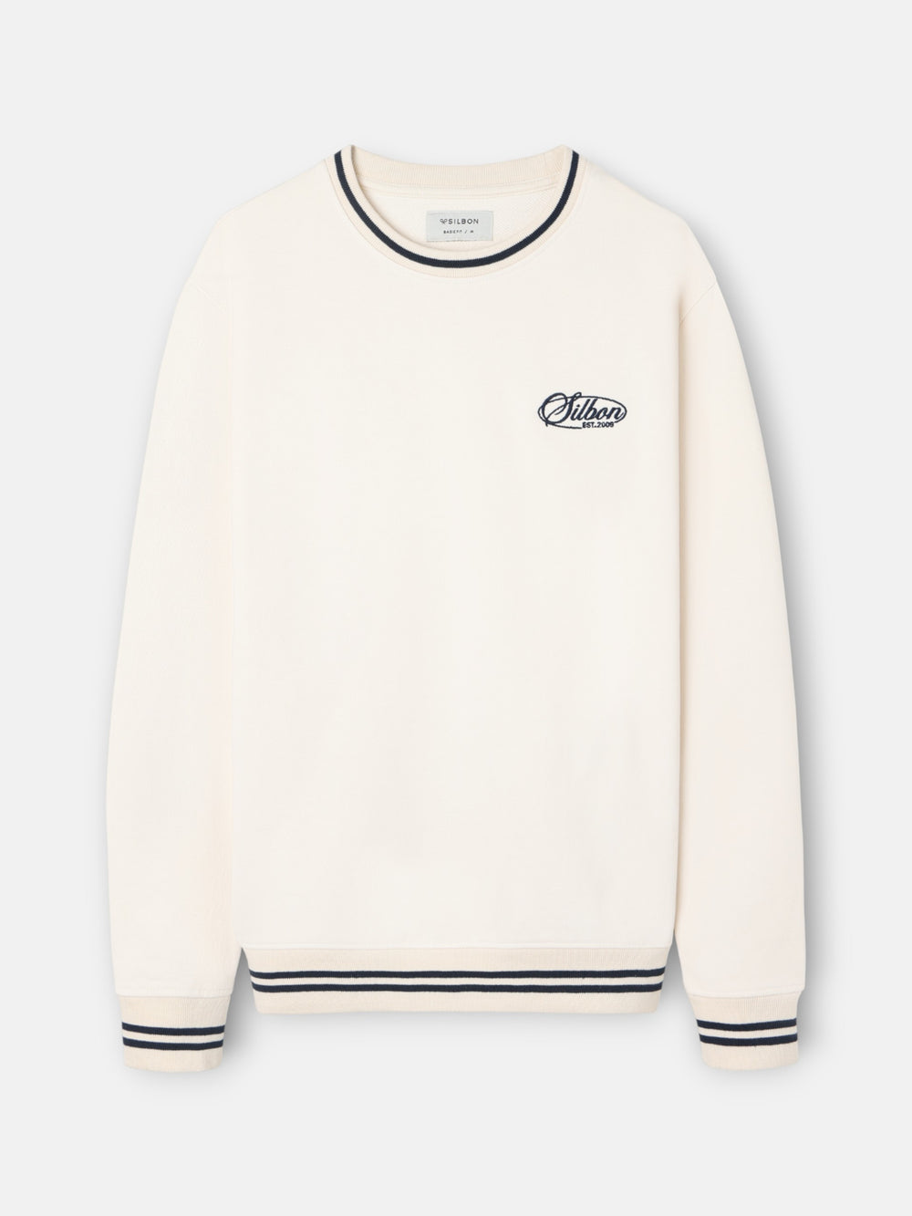 Sudadera ribs retro crema