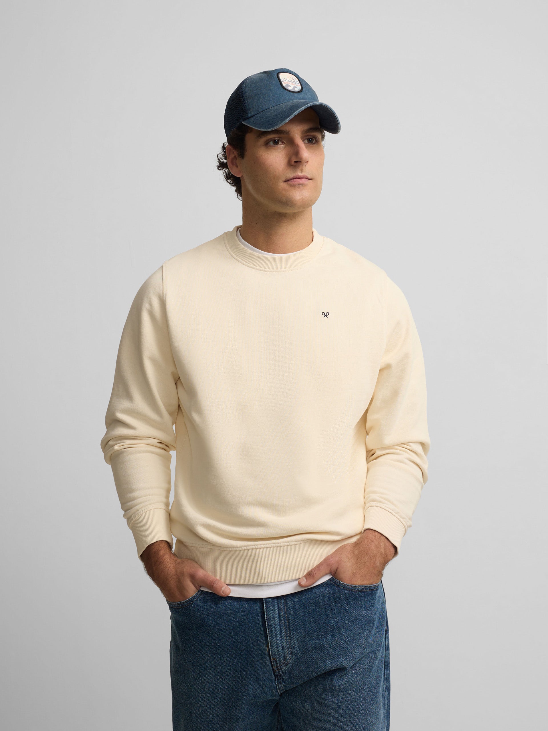 Sudadera slbn bordados crema