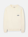 Sweatshirt com bolso bordado creme