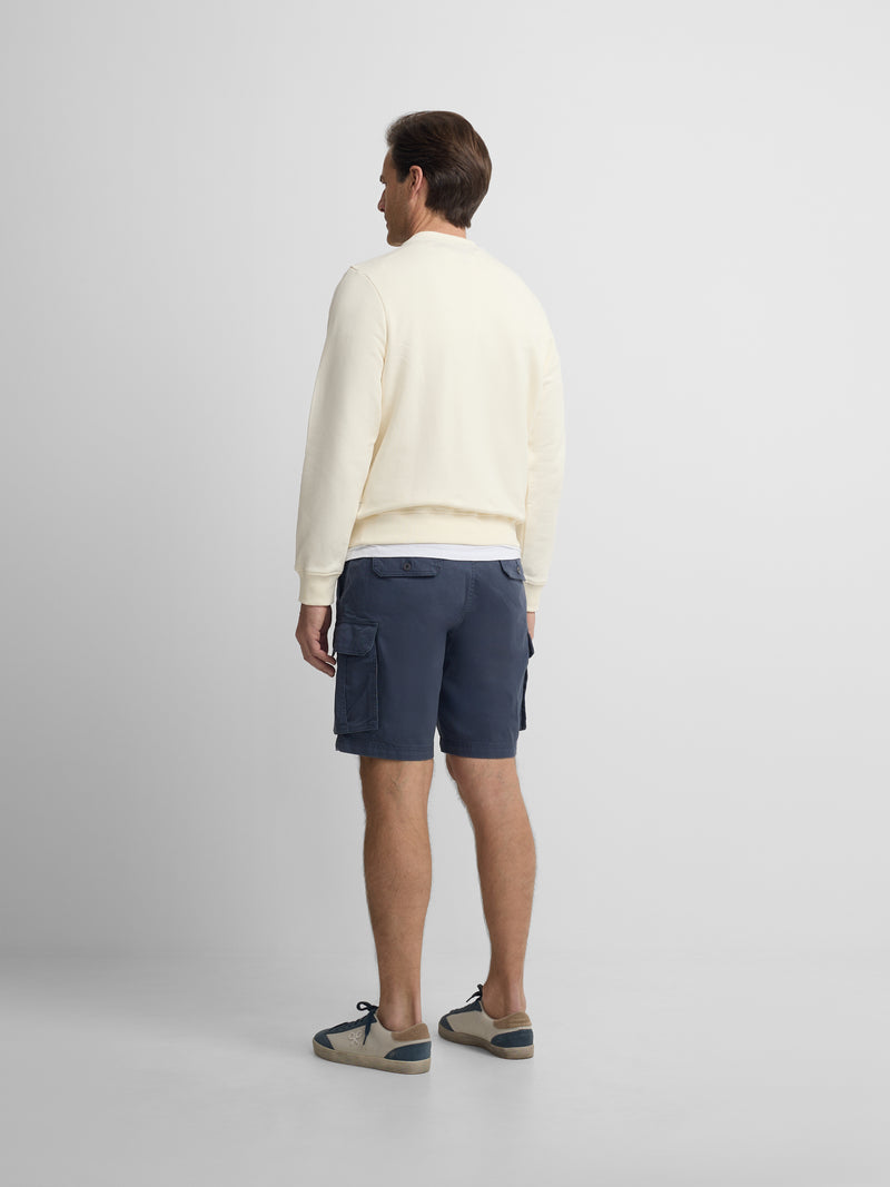 Sudadera bolsillo bordado crema