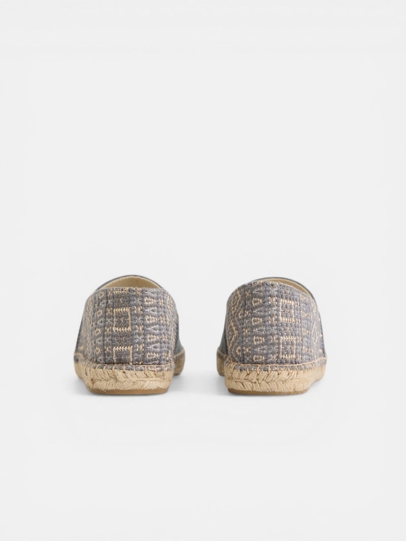 Navy blue ethnic espadrille