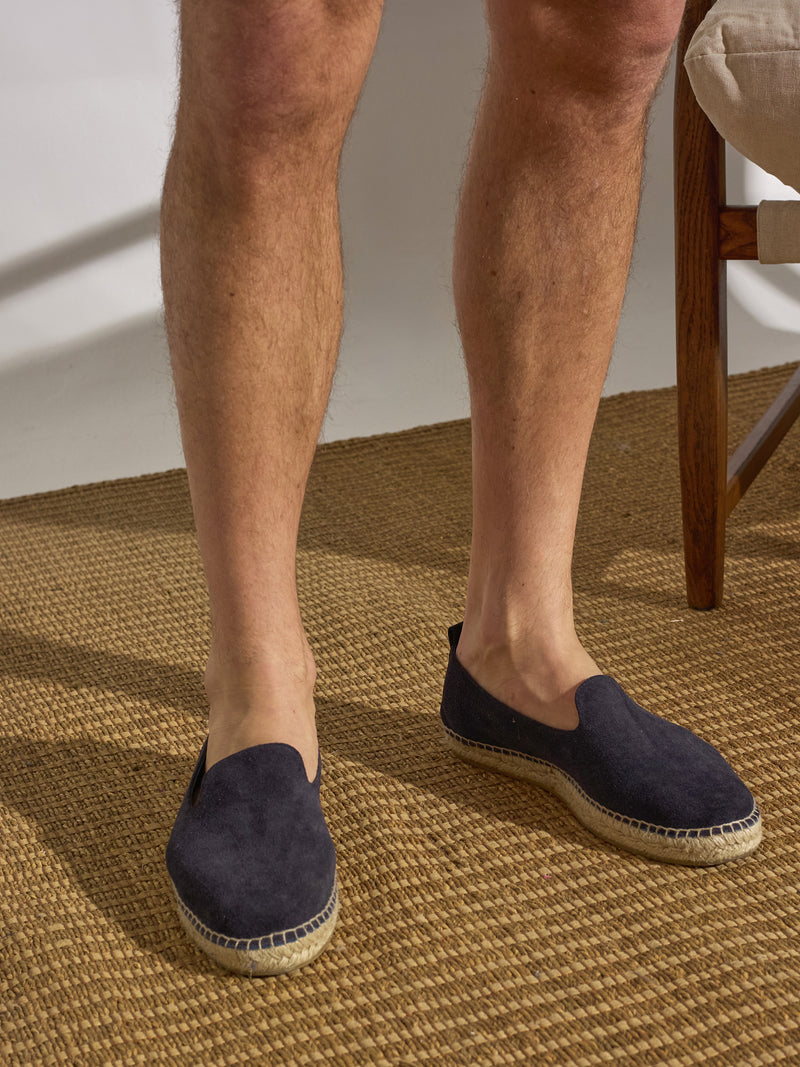 Espadrille unique en daim bleu marine