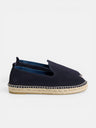 Navy blue suede unique espadrille