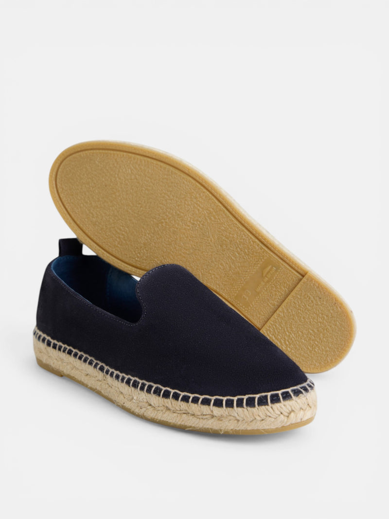 Navy blue suede unique espadrille