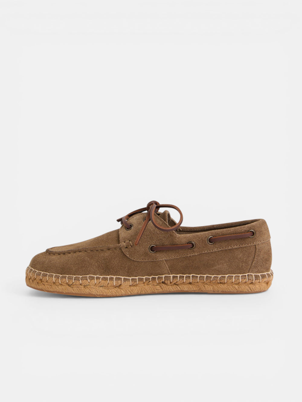 Beige leather nautical covered espadrille