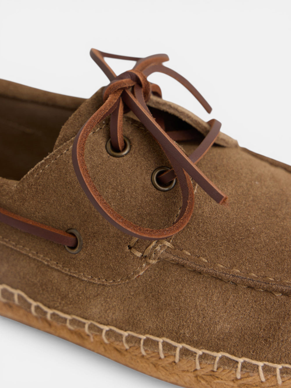 Beige leather nautical covered espadrille