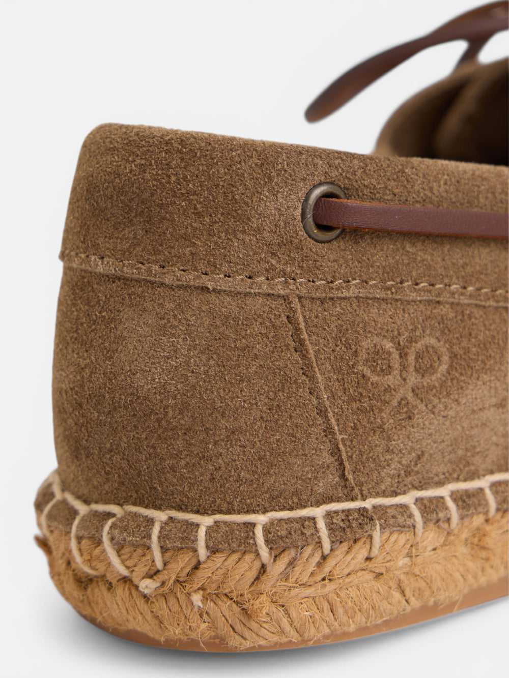Beige leather nautical covered espadrille