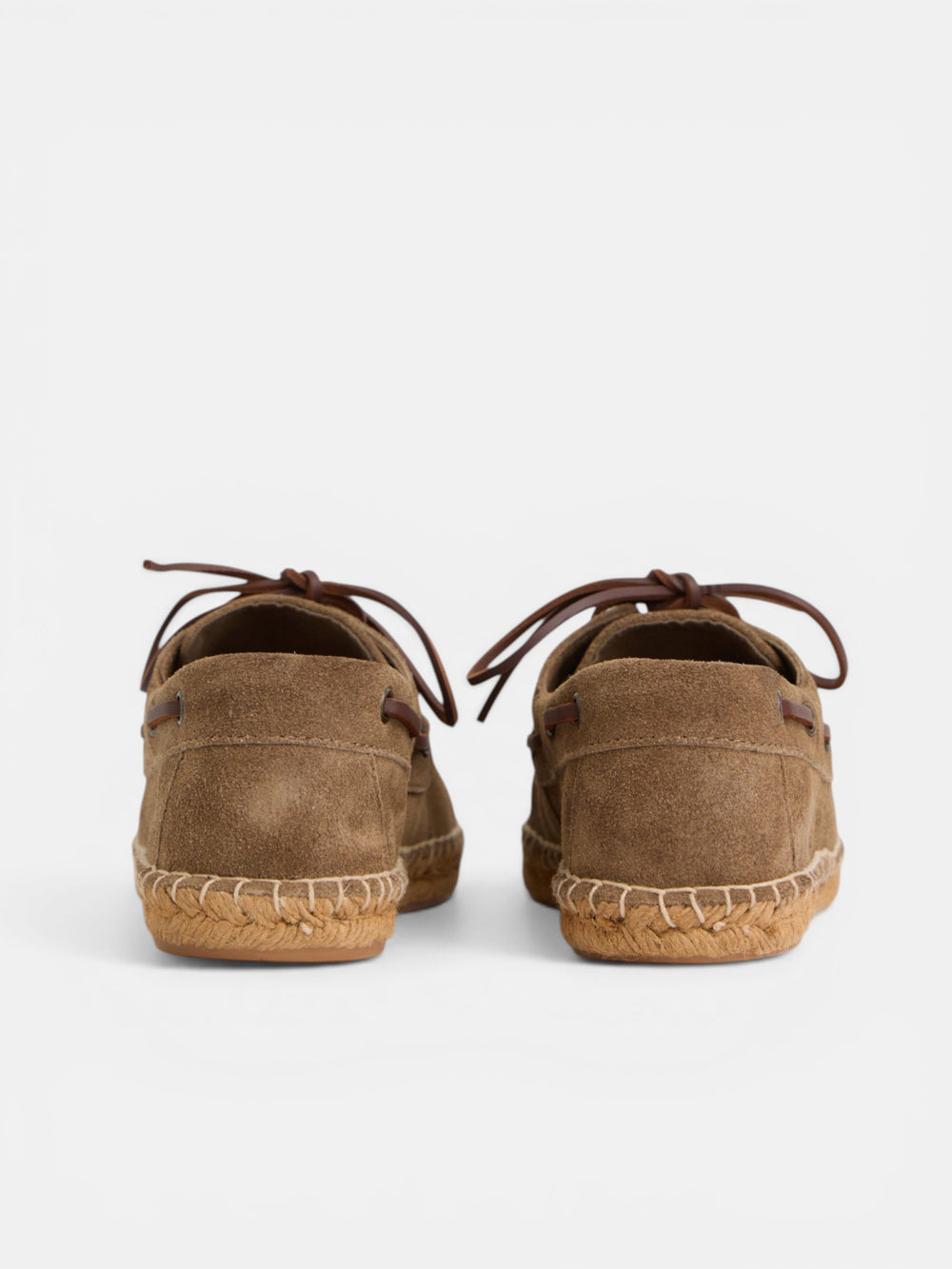 Beige leather nautical covered espadrille