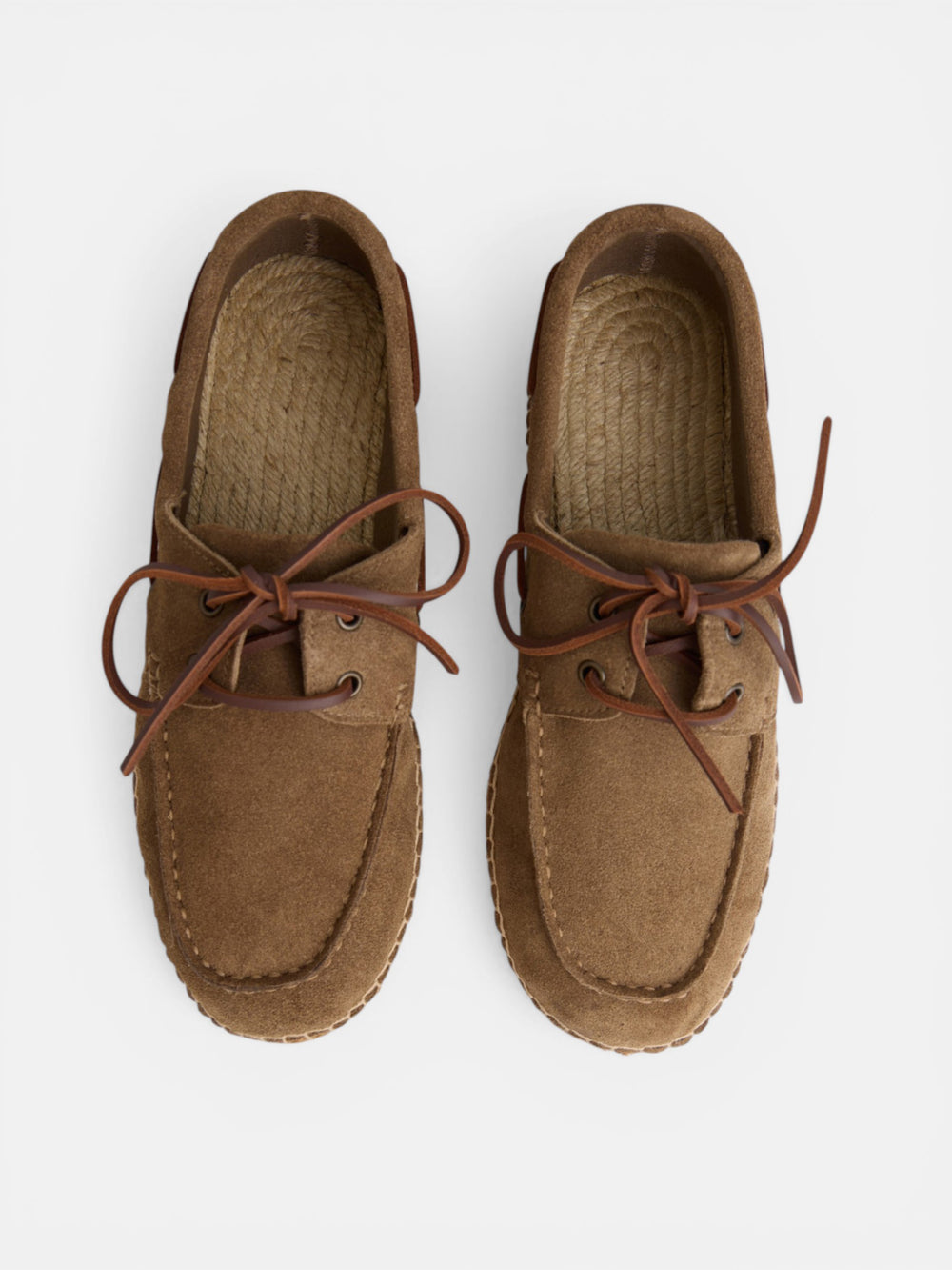 Beige leather nautical covered espadrille