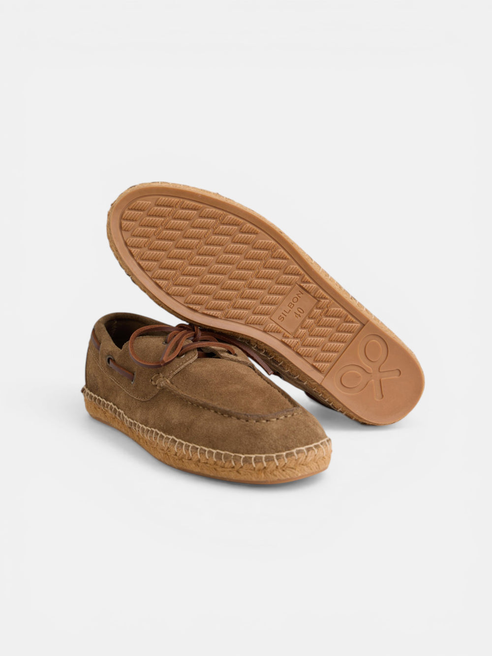 Beige leather nautical covered espadrille