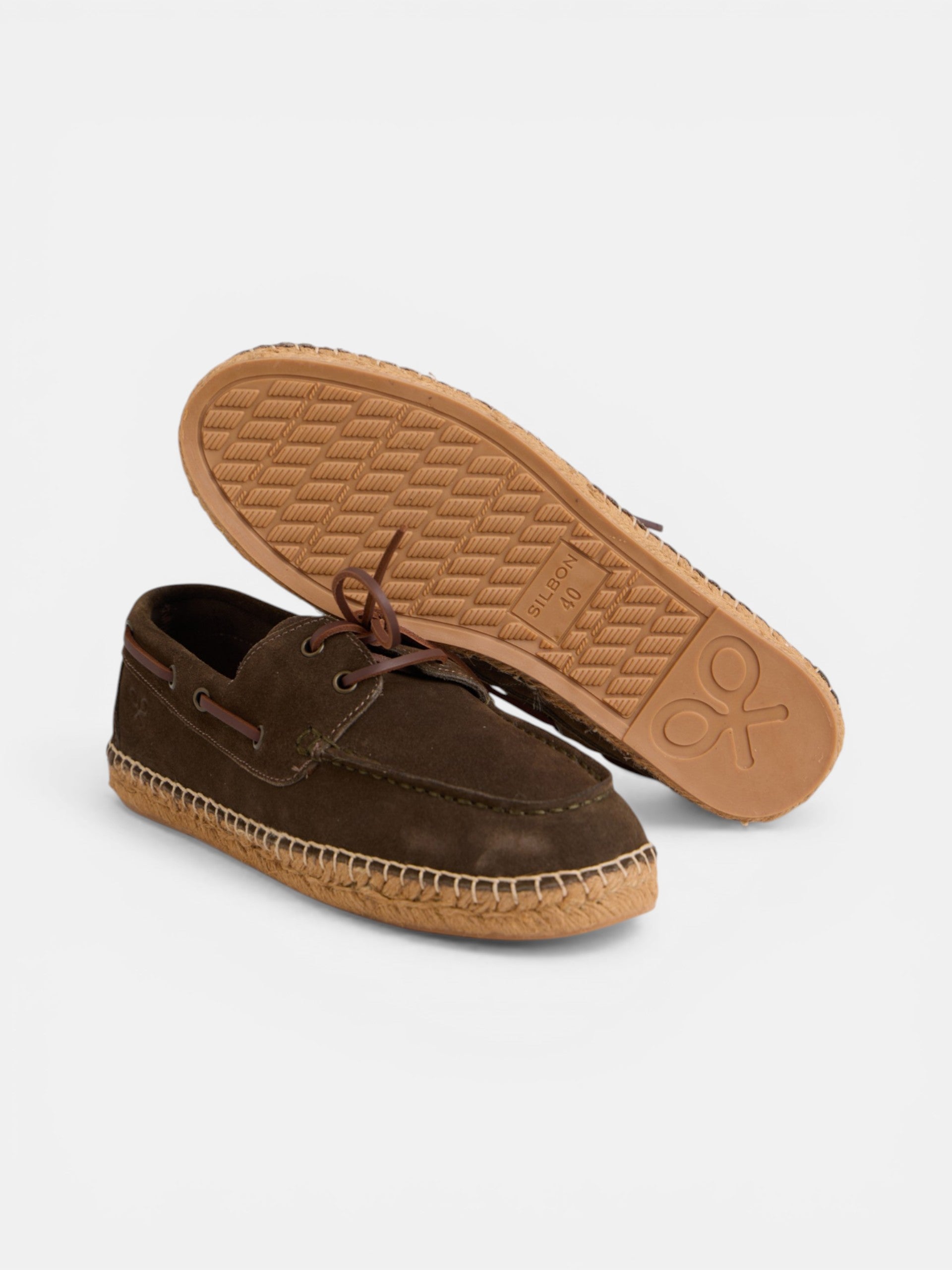 Alpargata cubierta nautico piel marron