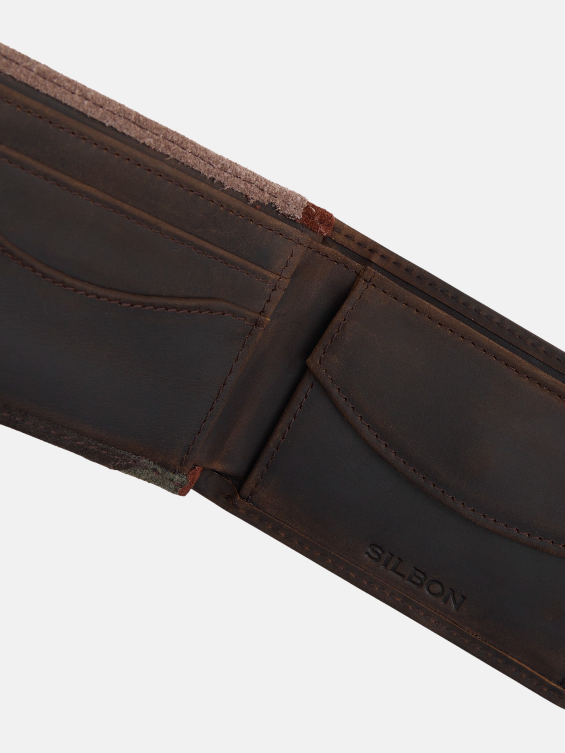 Carteira em camurça multicolor castanha