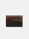 Multicolor brown suede card holder