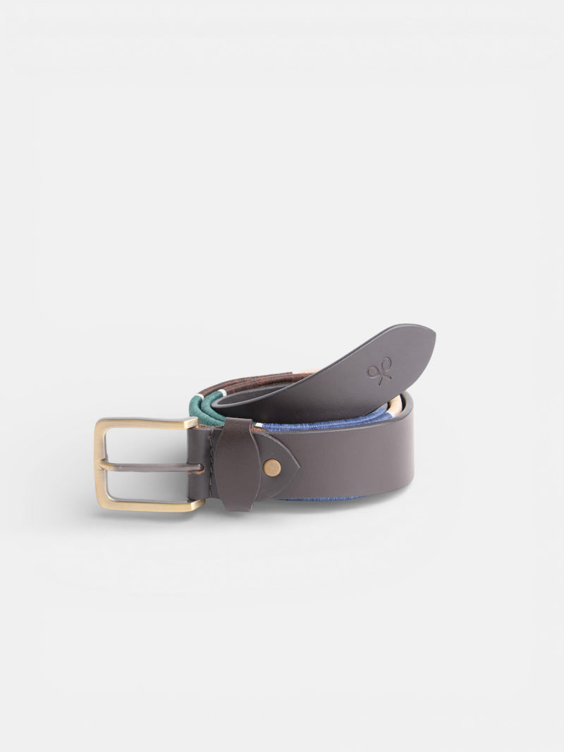 Argentinian tricolor brown leather belt