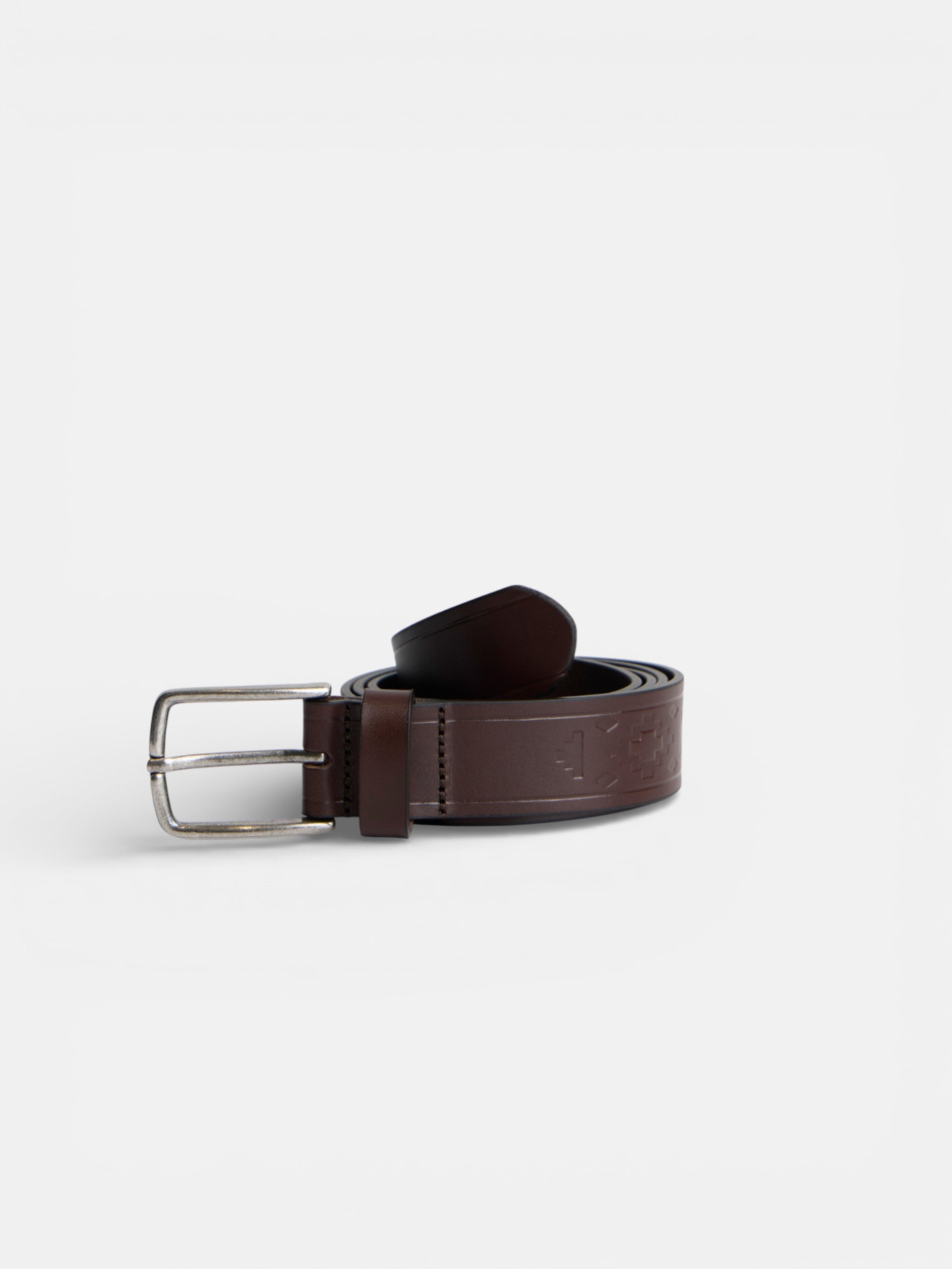 Cinturon piel grabados etnicos