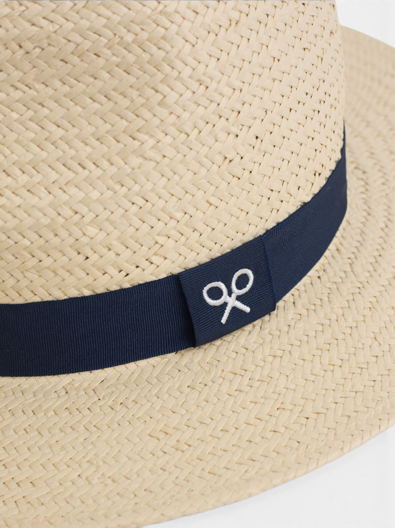 Navy blue ribbon hat