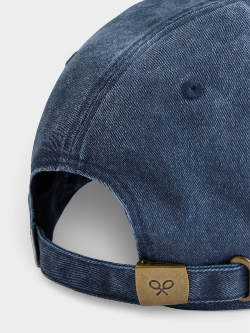 Navy blue sunset denim cap