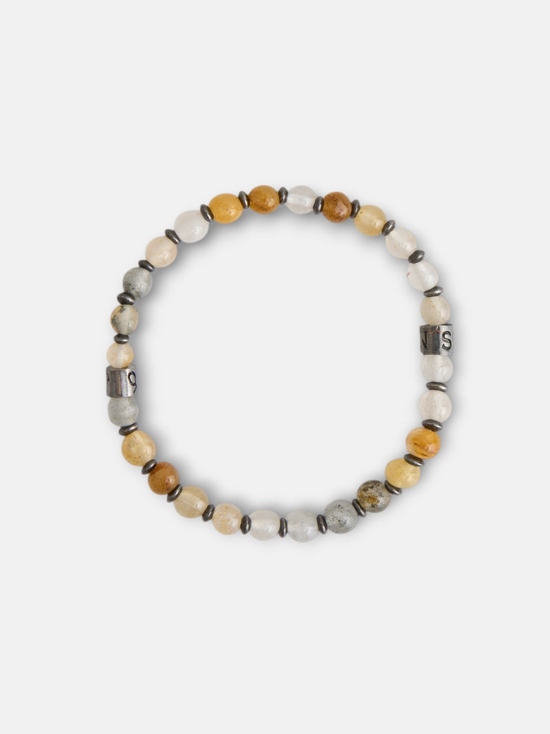 Bracelet pierres charm beige
