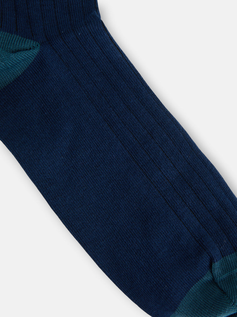 Chaussette à bordure bleu marine