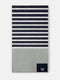 Green striped towel with pocket
