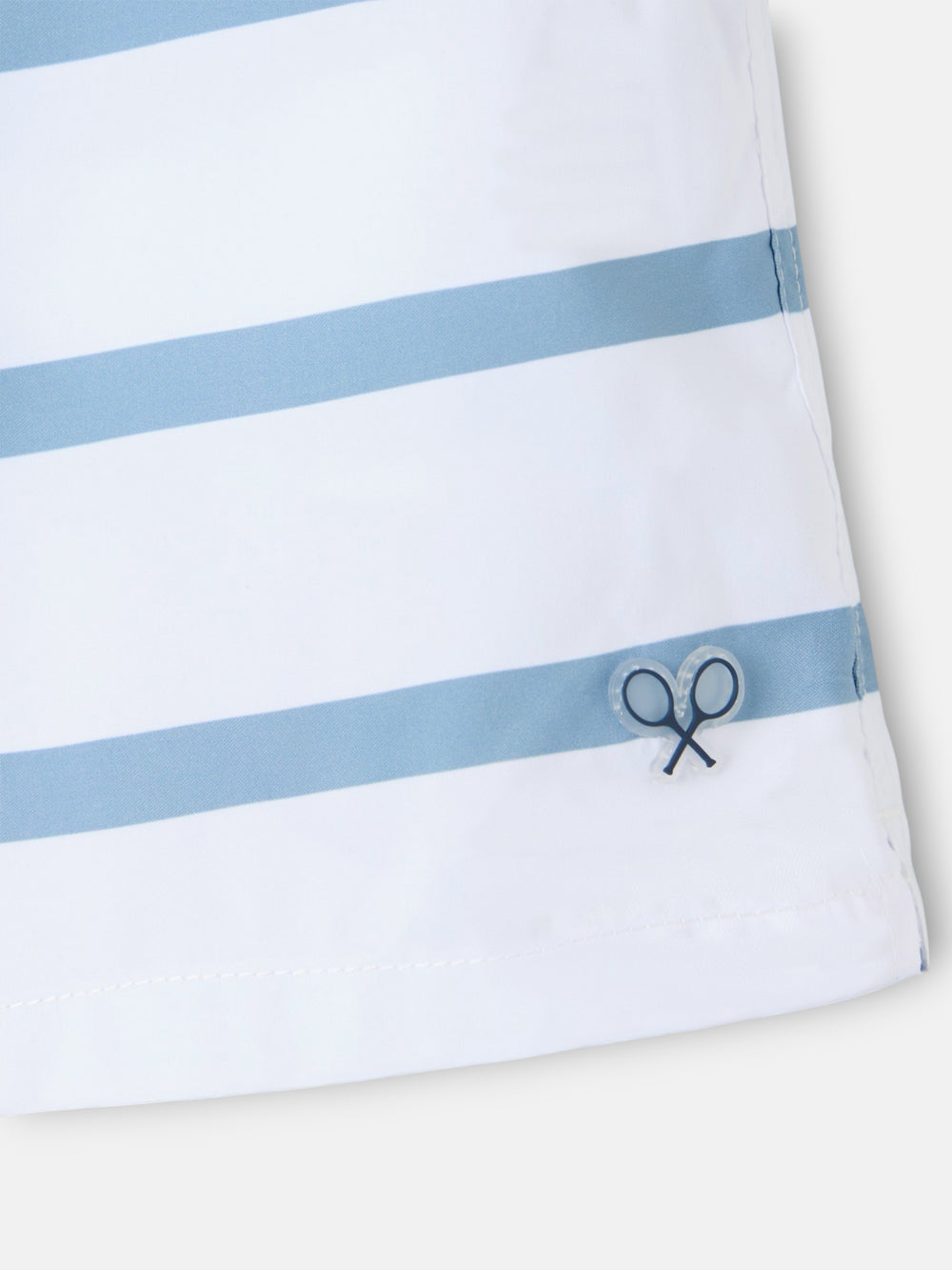 Maillot de bain de surfeur blanc à rayures horizontales