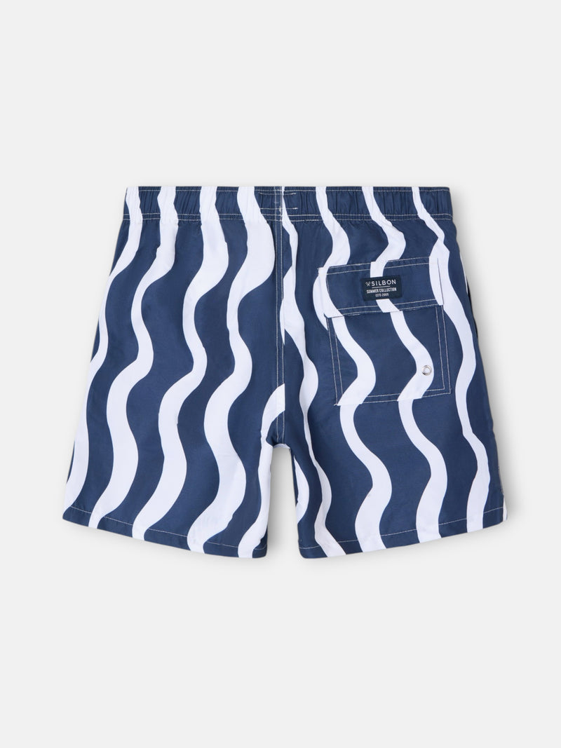 Maillot de bain bicolore bleu vagues