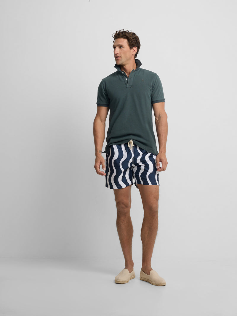 Maillot de bain bicolore bleu vagues
