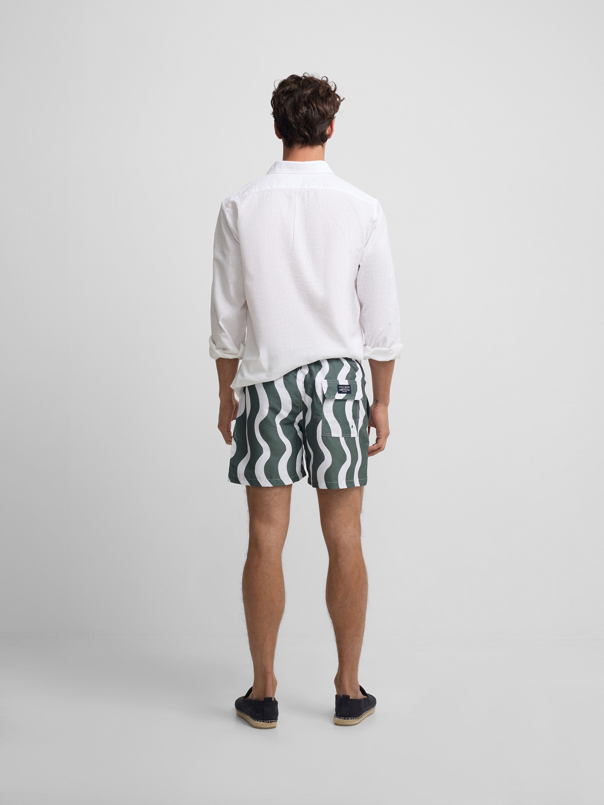 Two-tone green waves swimsuit
