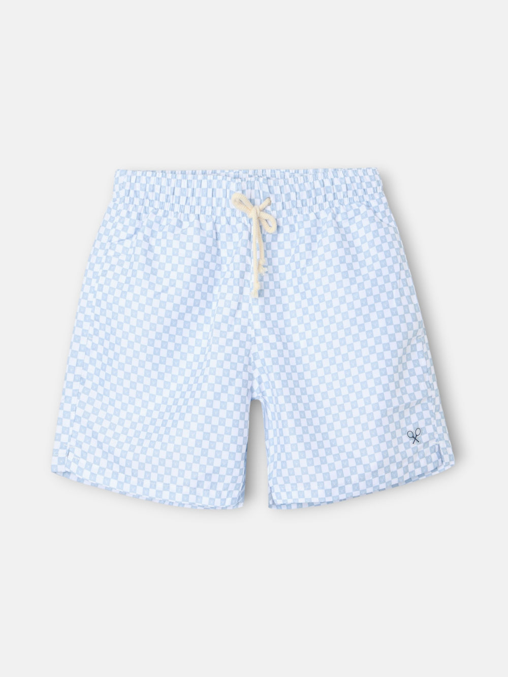 Maillot de bain bleu clair à mini-carreaux