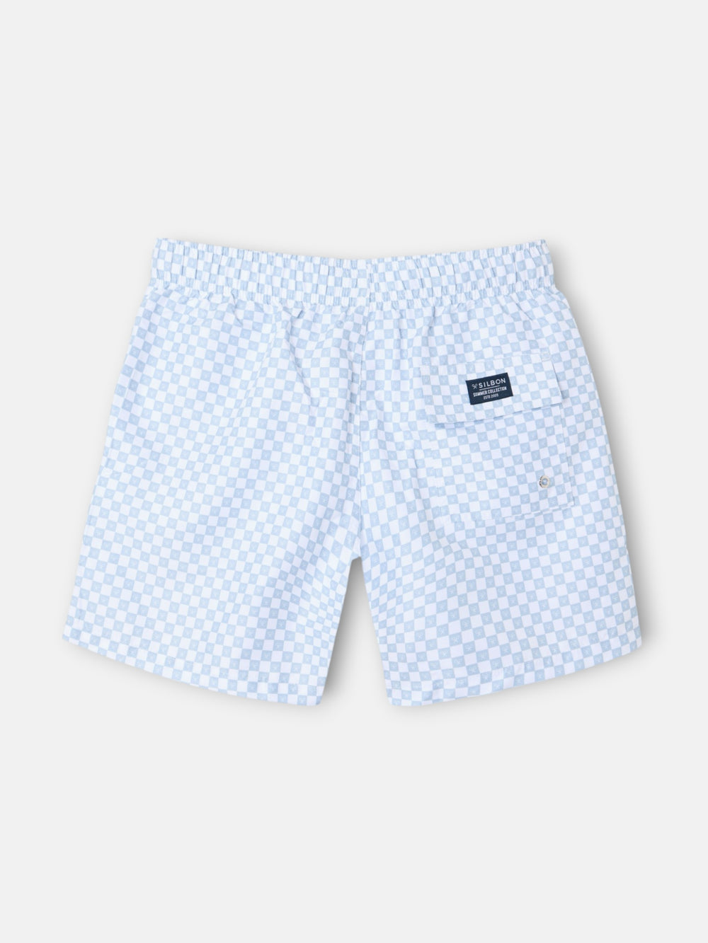 Maillot de bain bleu clair à mini-carreaux