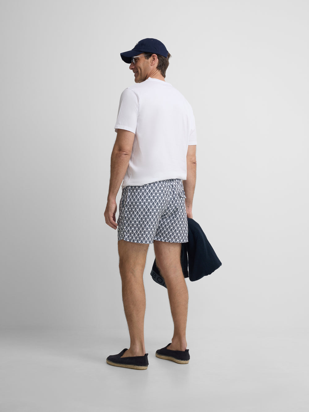 Bañador raquetas geometric azul marino