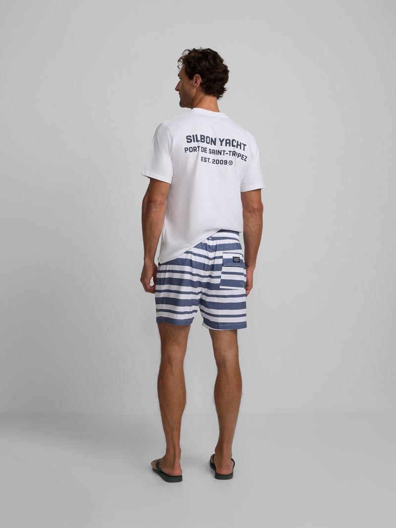 Fato de banho surfista riscas bicolor azul