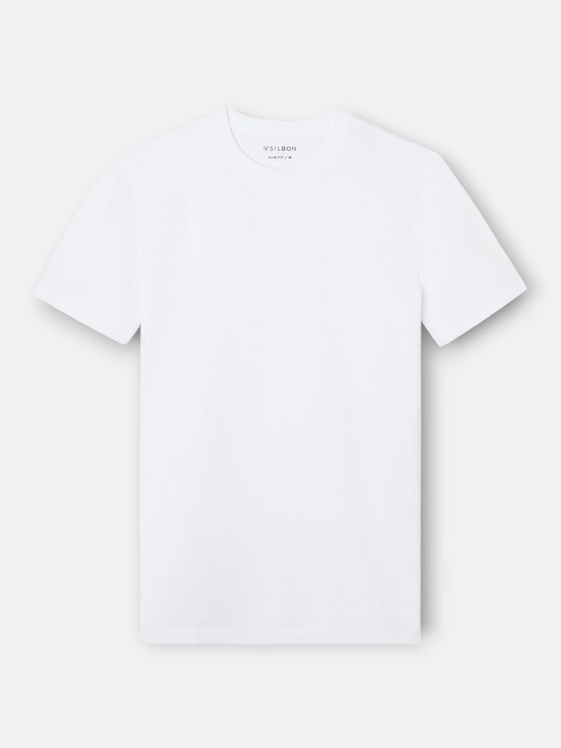 Camiseta slim fit business blanca