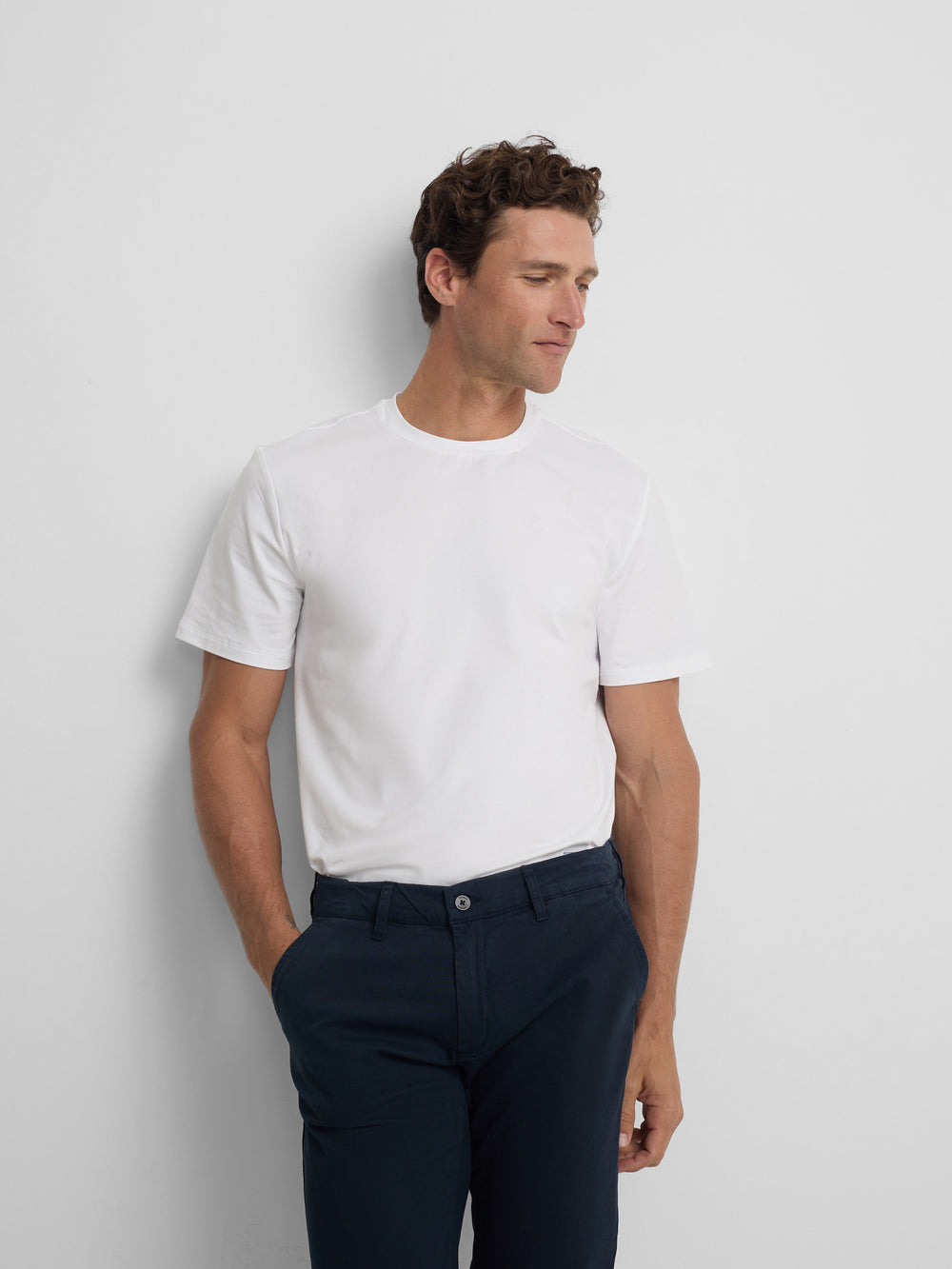 Camiseta slim fit business blanca
