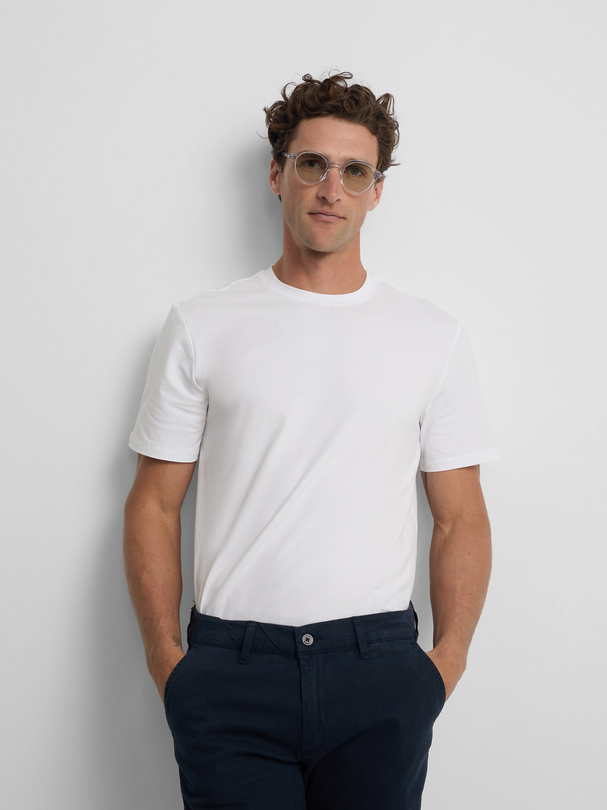 Camisola slim fit business branca