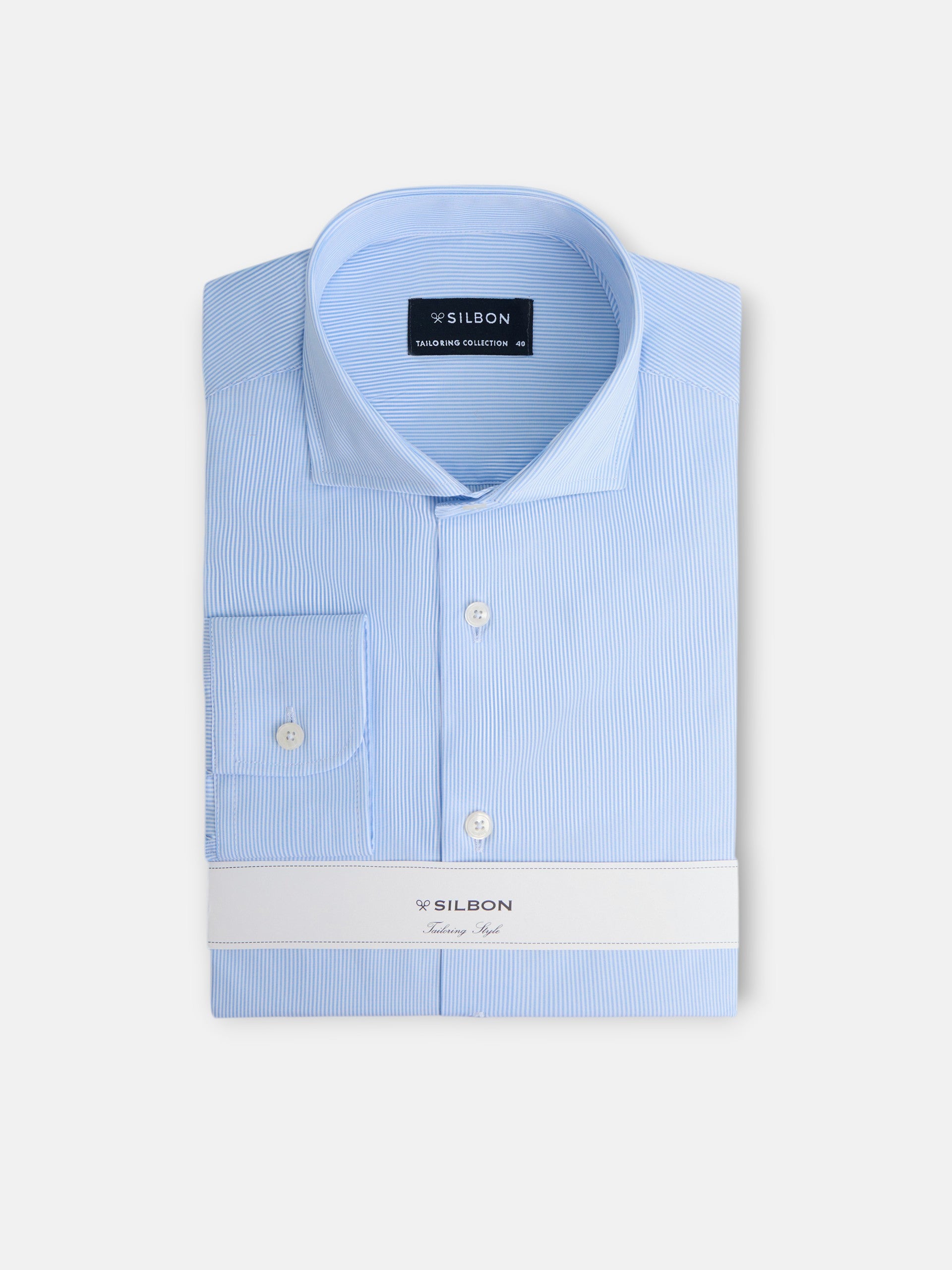 Camisa vestir raya fina azul celeste