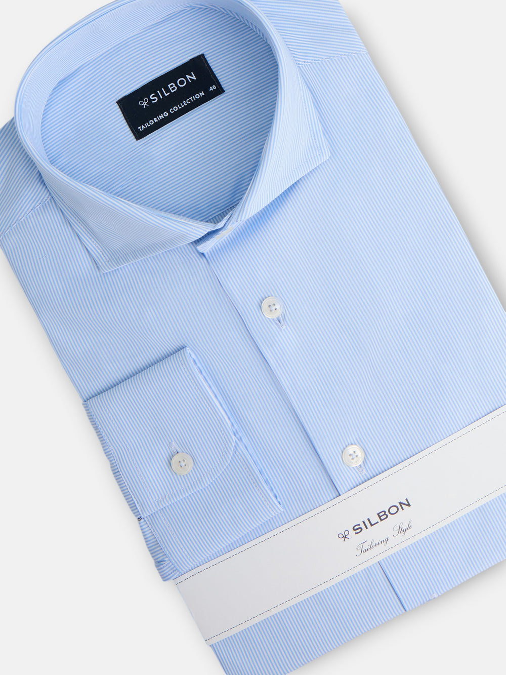 Camisa vestir raya fina azul celeste