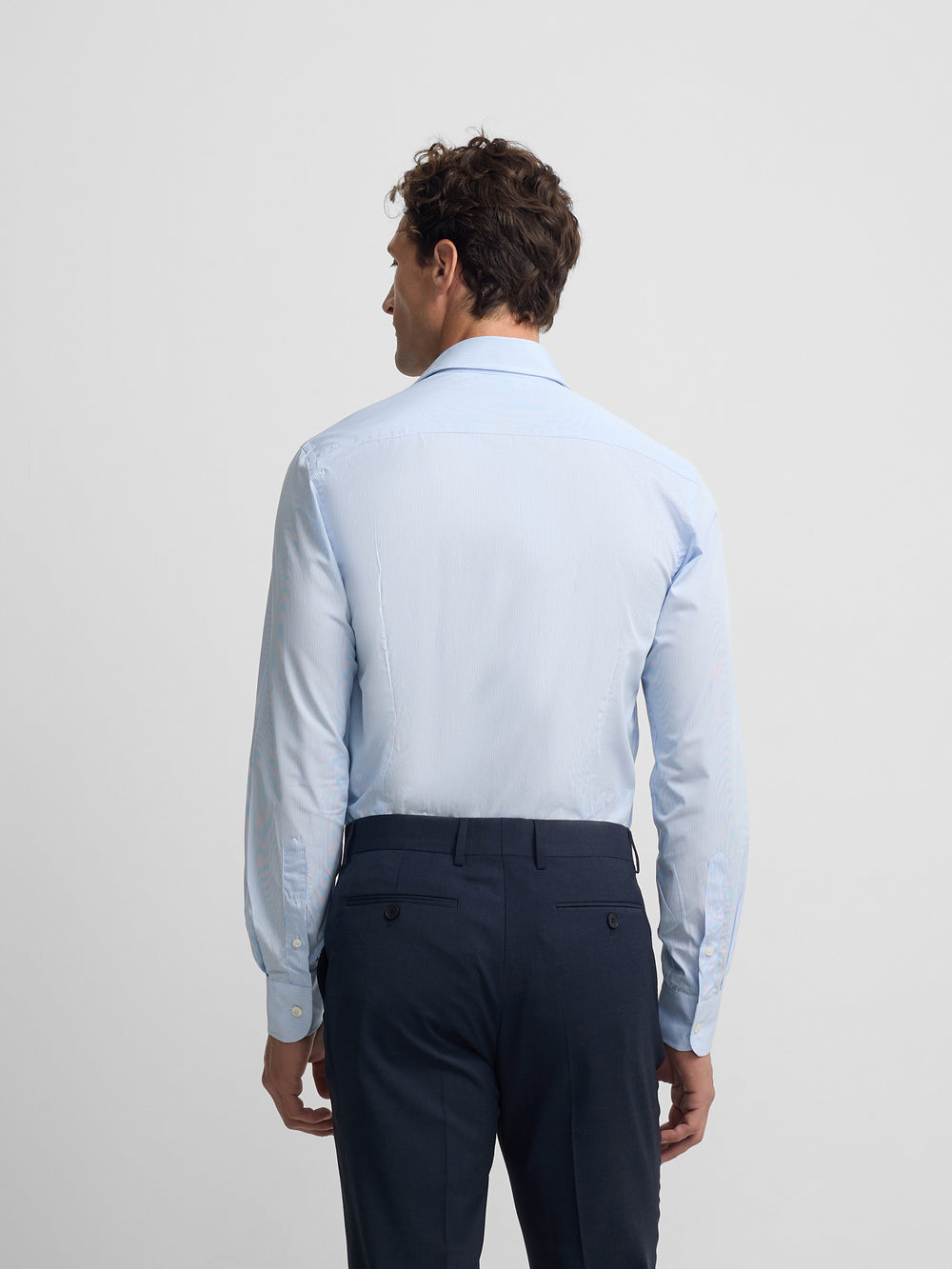 Camisa vestir raya fina azul celeste