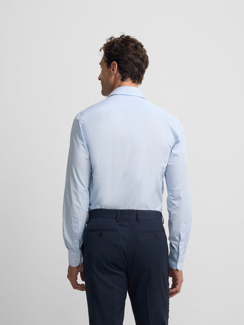 Camisa vestir raya fina azul celeste