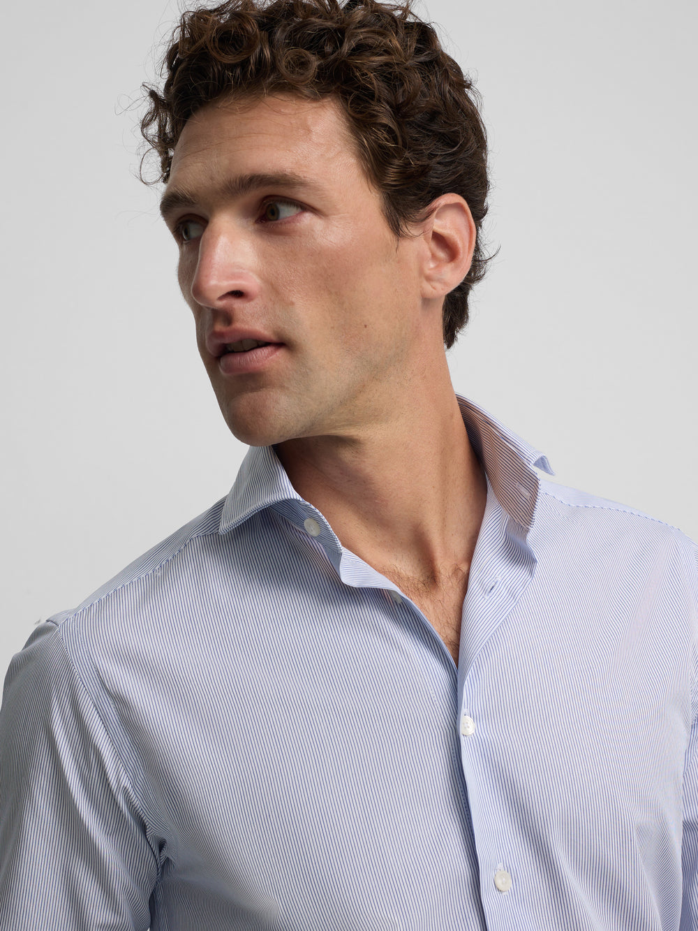 Camisa vestir raya fina azul celeste