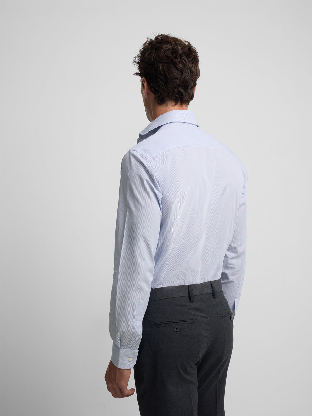 Camisa vestir raya fina azul celeste