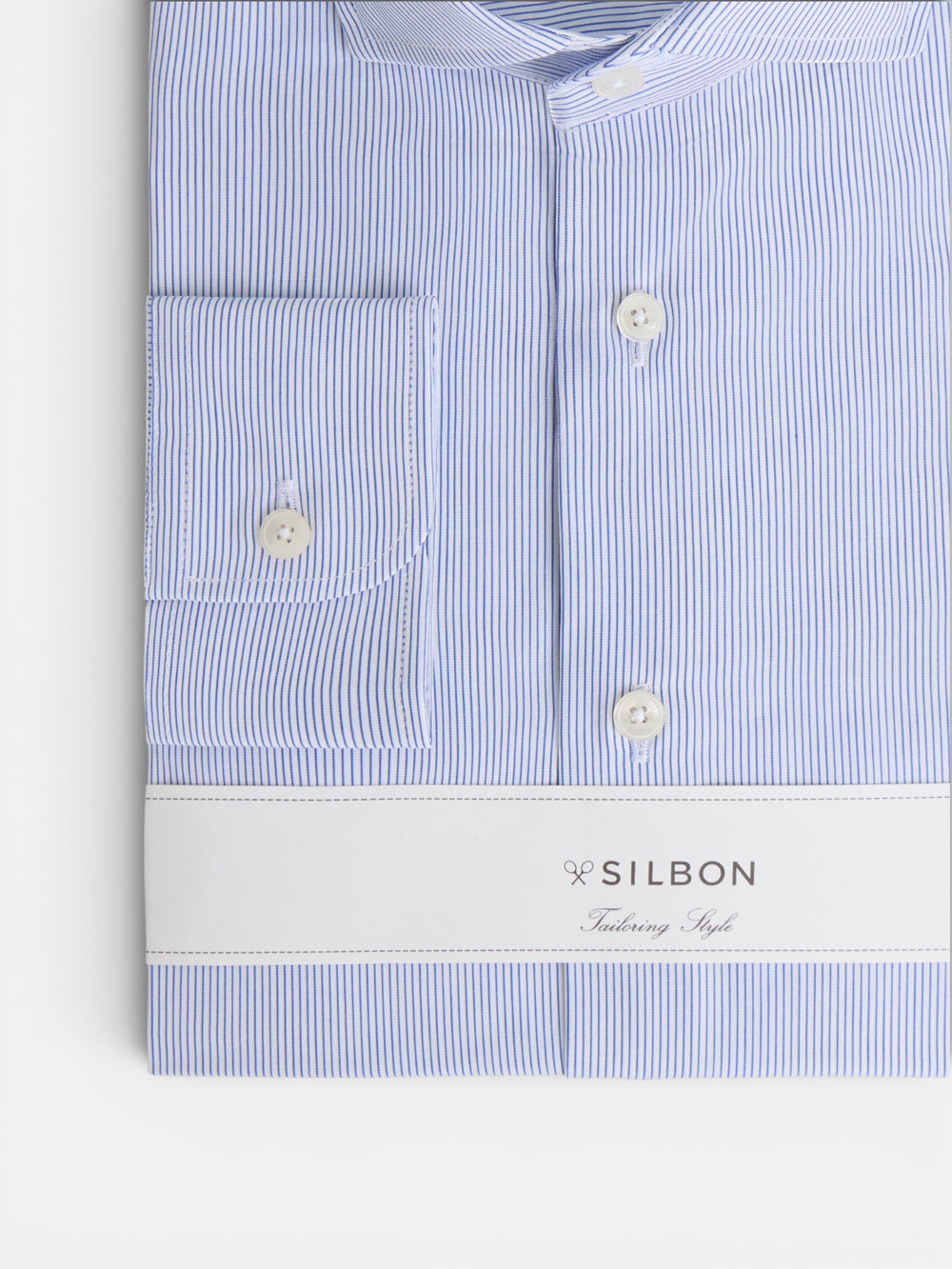 Camisa de vestir riscas finas azul-marinho