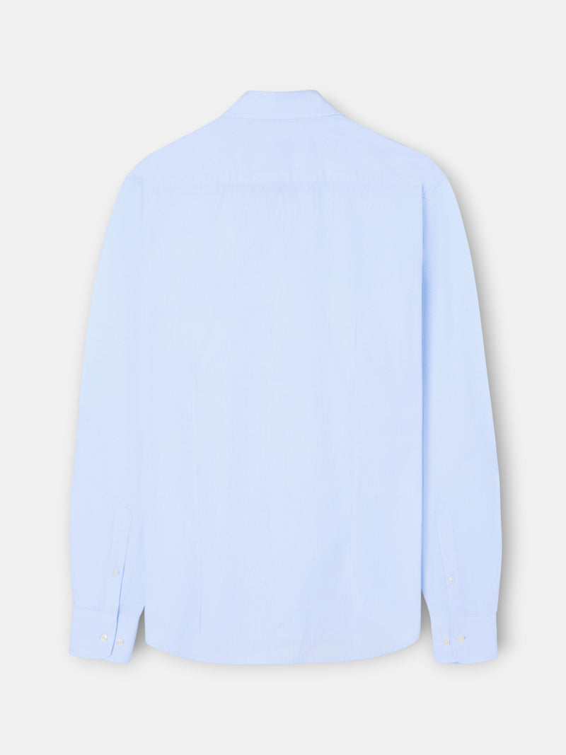 Camisa sport clássica multirriscas azul-claro