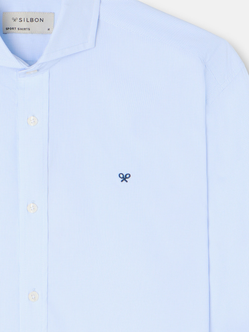 Camisa sport clássica xadrez azul-claro