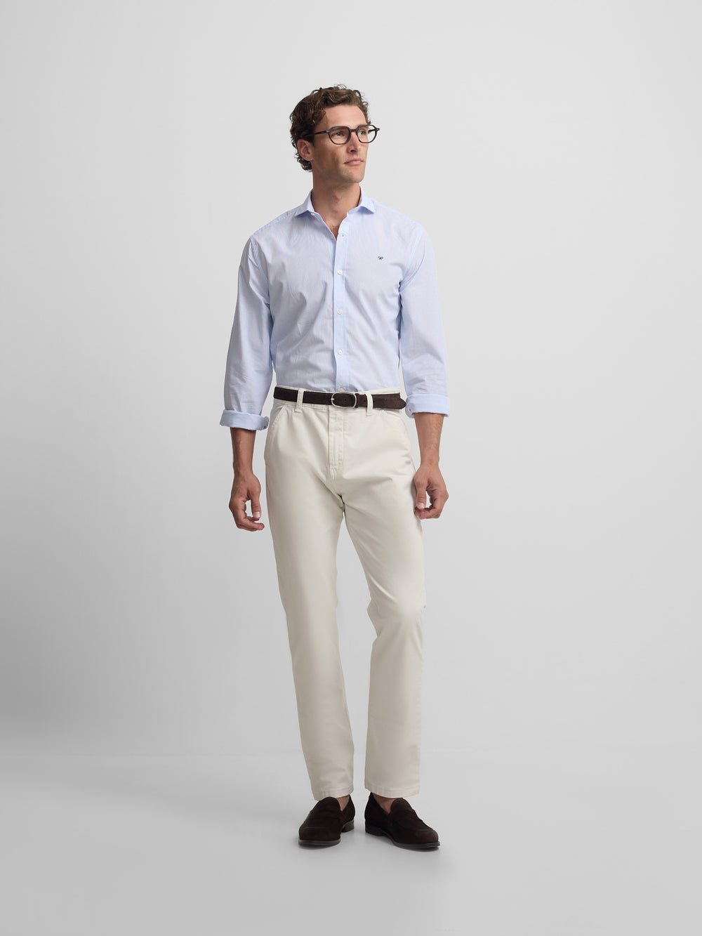 Classic blue stripe sport shirt